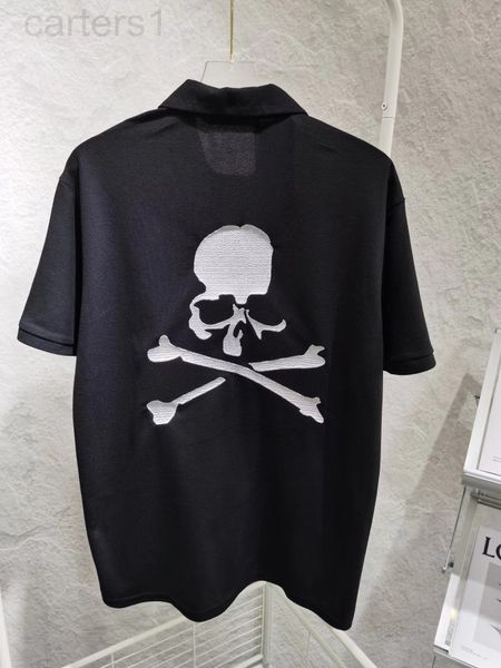 

men's t-shirts designer chunyuanchao brand m j dark series skull embroidered pearl ground cotton polo shirt for men and women t-shirt c, White;black