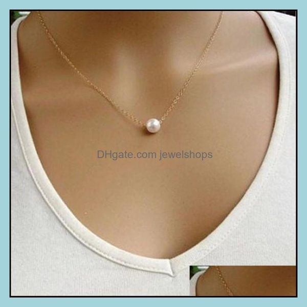 

simple pearl temperament short necklace modern wholesale drop delivery 2021 pendant necklaces pendants jewelry wcy2t, Silver