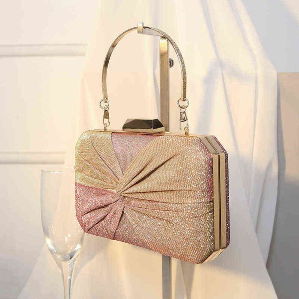 Женская сумка для ужина ручной работы с плисницей для модного банкета Мессенджер маленькая квадратная сумка 220712