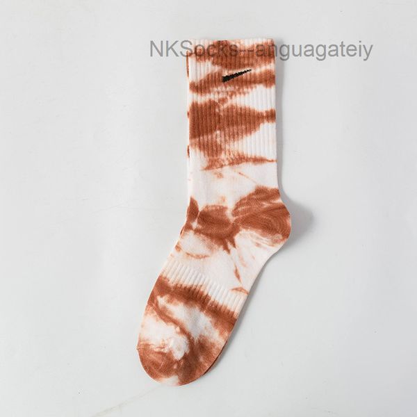 

fashion classic men's tie dyed socks hook brand men women long cotton sports high candy colour middle tube moisture absorption sock lux, Black