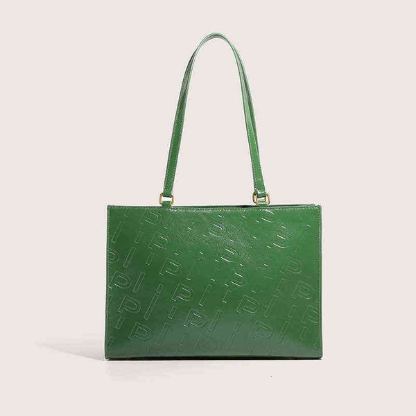 

designers bags green shoulder bag advanced sense light luxury women's 2021 autumn and winter new leisure printing large capacity tote b