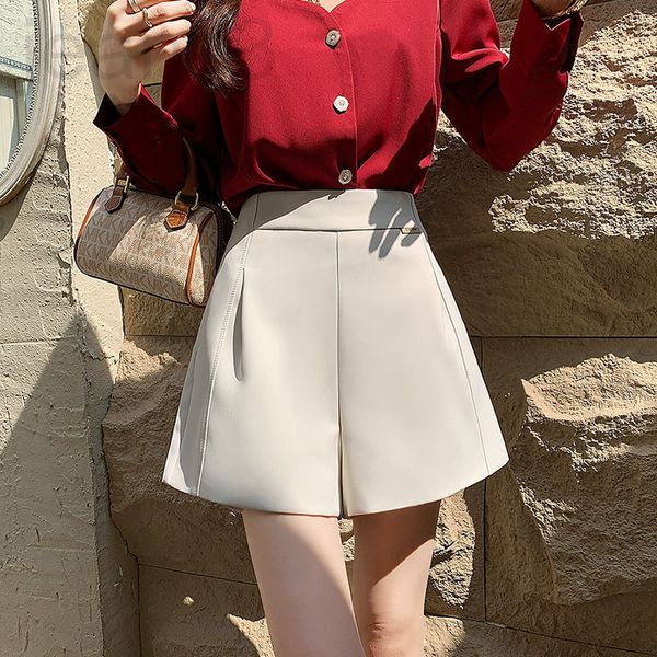 

women's jumpsuits & rompers designer sagging suit shorts women's summer 2022 new loose wide legs high waist with shirt temperament, Black;white