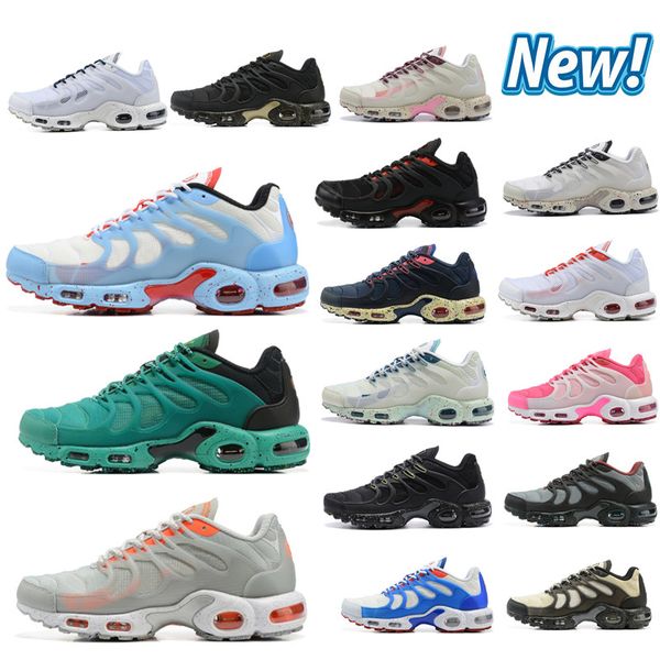 

2022 gorgeous tn plus terrascape men running shoes male white flash crimson white pn dust sports sneakers trainers size:5.5-11 for sale