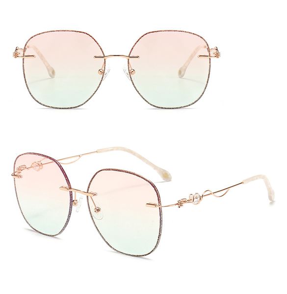 803 Дизайнерские женщины солнцезащитные очки высококачественные сплавы с полной овальной рамкой UV400 поляризованная готовая продукция миопия мода женщина солнцезащитные очки розовый