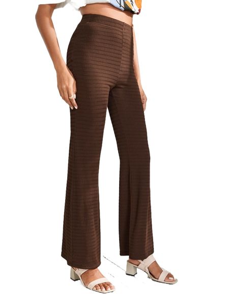 

high waist flare leg pants 39ue#, Black;white