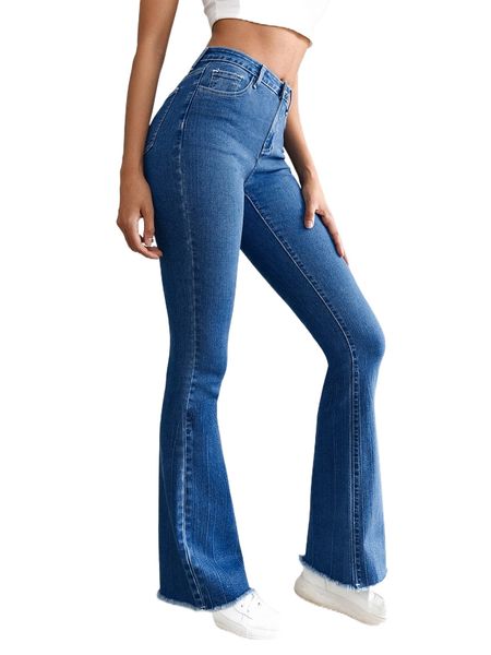 

tall raw cut bootcut leg jeans i3b5#, Blue