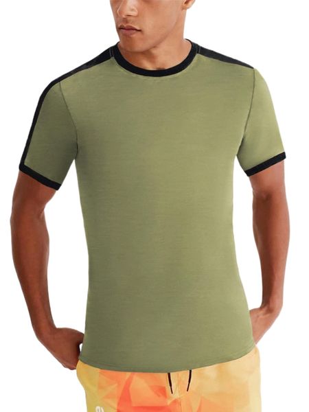 

men contrast side seam tee e4ad#, White;black