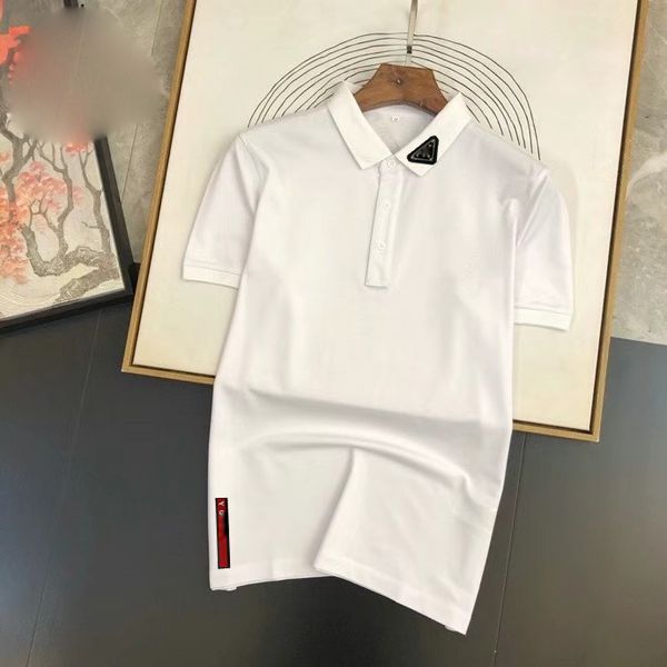 Prad Men Designer Polo повседневная деловая рубашка хлопок футболка с коротки