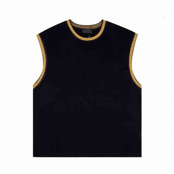 

men's vests summer jacquard rib ribbon embellishment fashion leisure trend loose knit vest unisex, Black;white