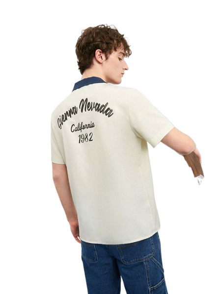 

men letter graphic lapel collar shirt n1ta#, White;black