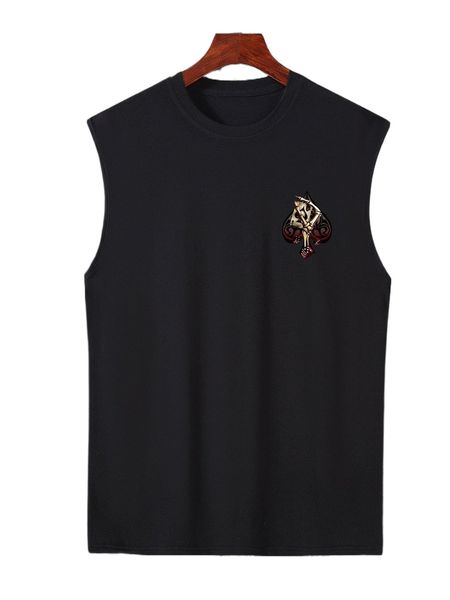 

men dice & playing card print tank b3rz#, White;black