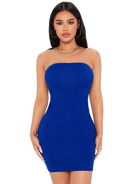 

petite solid bodycon tube dress c7tc#, Black;gray