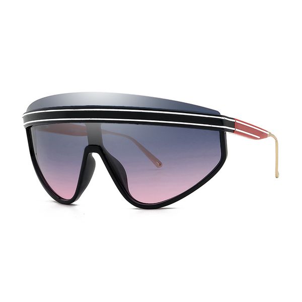 

fashion luxury designer big frame sunglasses woman man polarized siamese letter print sunglass oversized sunshade beach sun glasses eyeglass, White;black