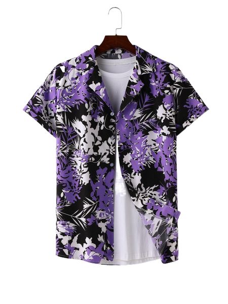 

men random tropical print shirt without tee y92k#, White;black