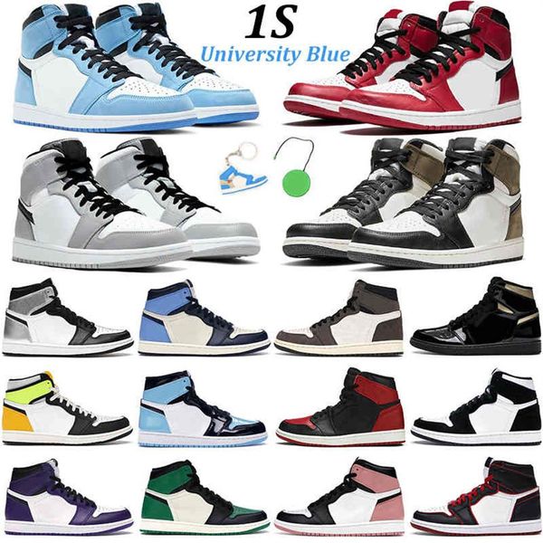 

2022 men basketball jumpman 1 shoes university blue 1s dark mocha black gold obsidian chicago rust pink fashion mens women s309j