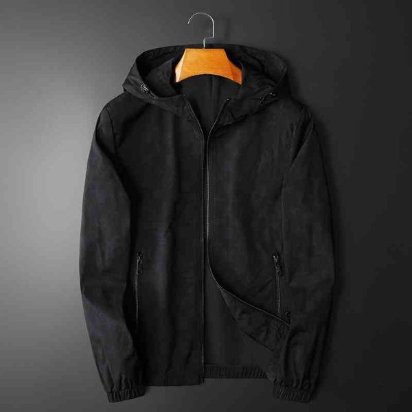 

2022 autumn new korean men's fashion casual hooded et thin print, Black;brown