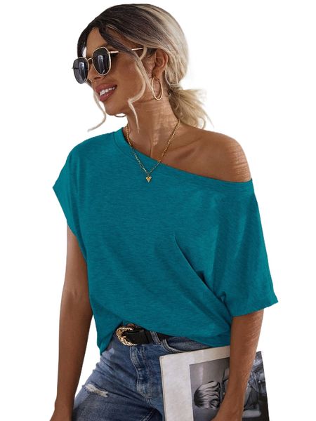 

batwing sleeve solid tee g47n#, White