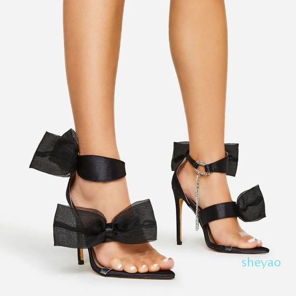 

dress shoes women's pink high heels fashion bow stiletto banquet party wedding pointed, Black