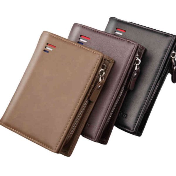 

wallets vintage men leather luxury wallet short slim male s money clip credit card dollar cow mens 220629, Red;black