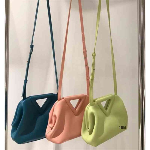 

designer handbags venetasss point leather b0ttegass fold clip new candy color inverted triangle cloud leather portable single shoulder
