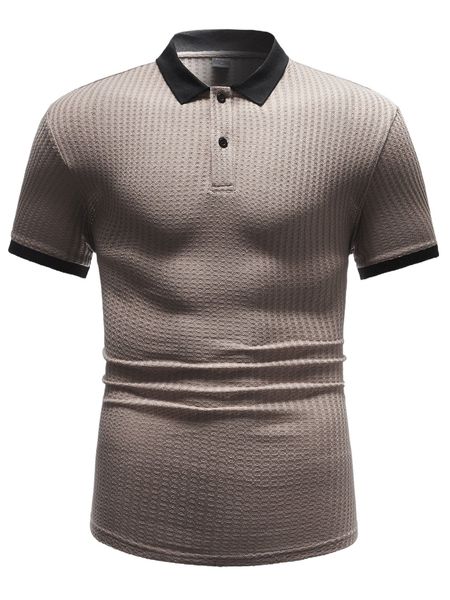 

men waffle knit polo shirt 29ky#, White;black