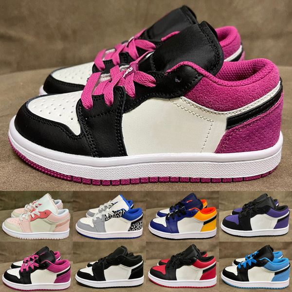 

1 low 1s unc kids basketball shoes university blue triple black light smoke grey lucky green cactus hyper roya big boy girl sneakers outdoor