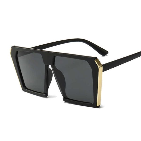 

2022vintage square sunglasses woman luxury brand designer oversized sun female shades mirror black lens fashion glasses, White;black
