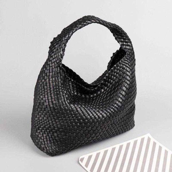 

evening bags luxury knitted bag for women tote pu leather shoulder designer woven retro female purses and handbags yellow 2022