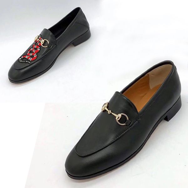 

classic women flat designer dress shoes 100% authentic cowhide metal buckle lady leather letter casual shoe mules princetown men trample laz, Black