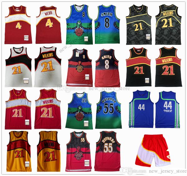 

mitchell and ness basketball 4 spud 8 steve webb smith jerseys retro stitched 44 pistol dikembe 55 mutombo 1996-97 green black red white yel