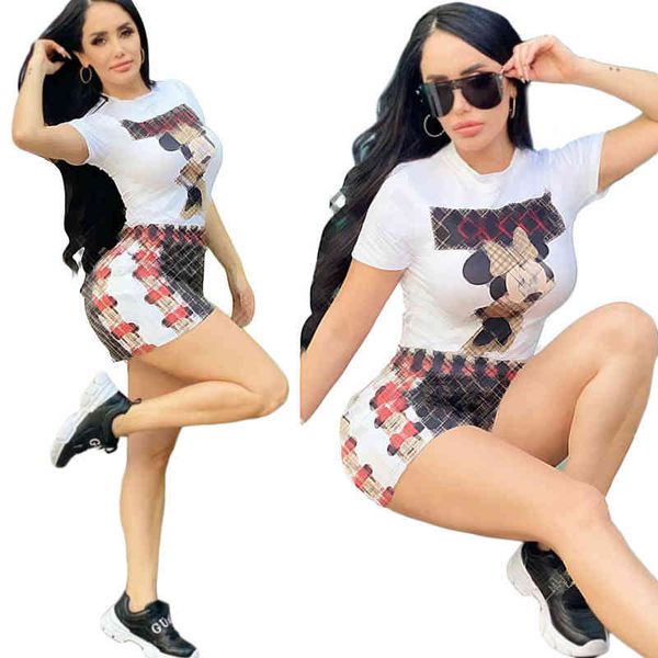 

j2666 women fashion luxury summer casual printed short sleeve shorts set, Gray