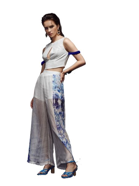 

x ishara gamage high waist graphic print wide leg pants b2fu#, Black;white