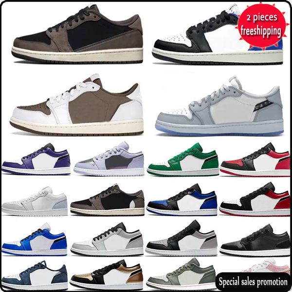 

2022 men women jumpman 1 low basketball shoes 1s triple white shadow university blue unc black bred toe paris chicago light smoky grey nb
