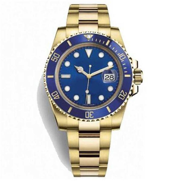 

2813 new automatic movement 40mm ceramic bezel watch watches stainless steel blue lume blue dial big date gold 116613 mens wristwatches, Slivery;brown