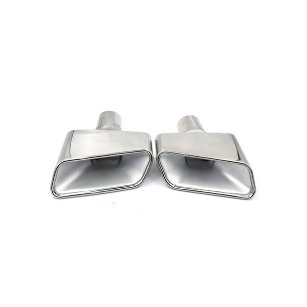 

2 pcs square tube nozzle silver stainless steel pipe exhaust muffler tail tips for benz s class w221 s350 s300 s500 car styling