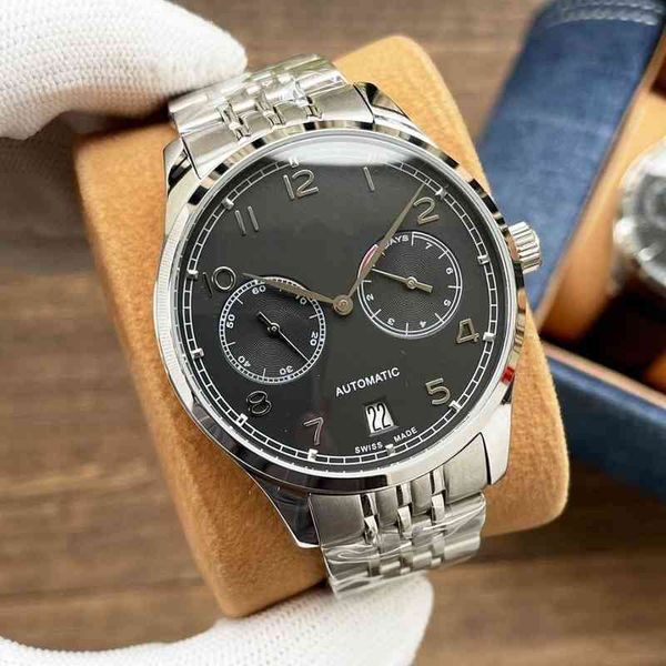 

watch men's portuguese seven trend fashion real belt hollow waterproof fully automatic mechanical ntpx, Slivery;brown