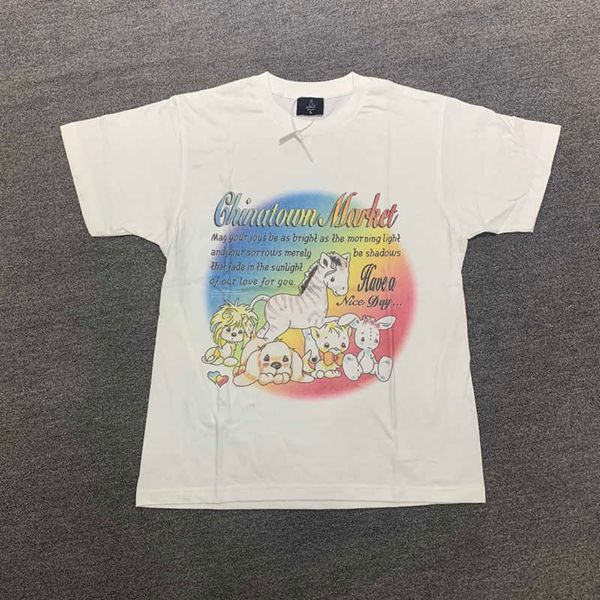 

chinatown market t shirt vintage t-shirts woman short sleeve t-shirt women oversized streetwear short sleeves funny designer men's loos, White;black