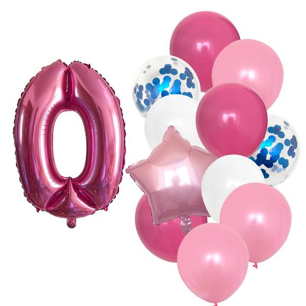 Decorazione per feste 12 pezzi Palloncini compleanno ragazza ragazzo 40 pollici Numero viola Baloon 3 ° Anniversario per bambini 9/1/3 anni