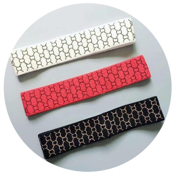 

3 style red black red brand letter prind stripe elastic headband for women and men fashion hair bands for women girl retro turban 272u, Silver