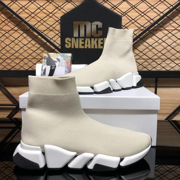 

paris fashion designer socks shoes plate sneakers men's and women's original speed coach casual shoes socket slide on black and wh