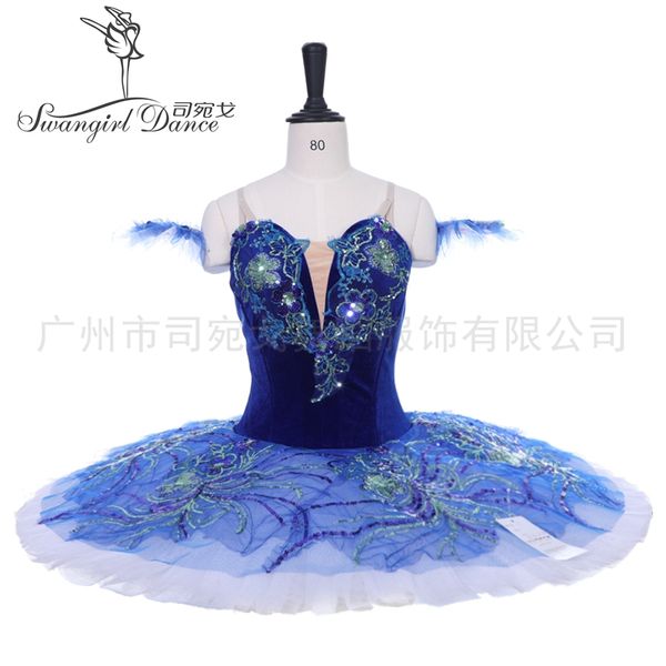 

royal blue bird yagp professional ballet competiton tutu women clasical pancaketutu costume dressbt8980b, Black;red