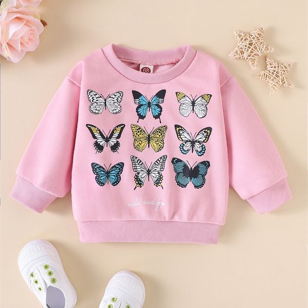 

baby butterfly & slogan graphic sweatshirt she, Black
