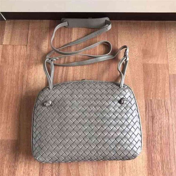 

bvbag same layer sheepskin summer pure hand woven women's leather messenger small one shoulder shell