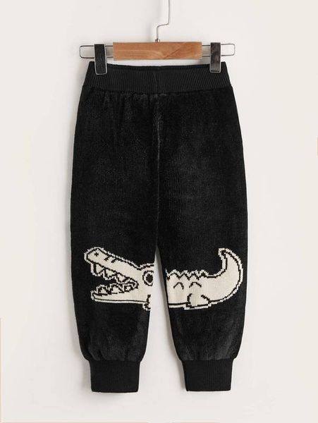 

toddler boys cartoon pattern knit pants she