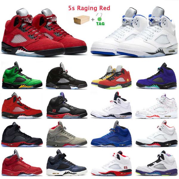 

5s raging red mens basketball shoes jumpman 5 hyper royal og black metallic international flight laney white men trainers outdoor sports