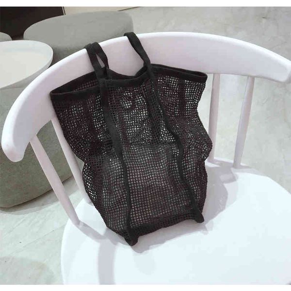 

cotton mesh fashion totes bag for women 2021 shoulder handbag girls female wallets casual large capacity shopper bags schoolbag
