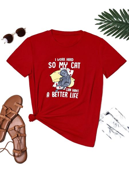 

cartoon and slogan graphic tee y5qm#, White