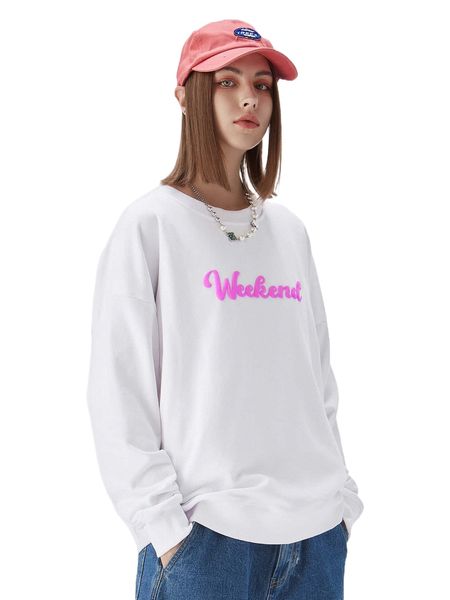 

round neck letter graphic pullover i7lx#, Black