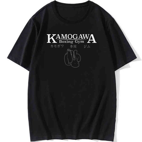 

hajime no ippo kamogawa boxing gym print t-shirts funny casual tee shirt mens cotton short-sleeve tshirt popular t220517, White;black