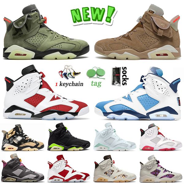 

new 6s carmine basketball shoes jumpman 6 unc cactus jack british khaki dmp electric green hare tiffany blue quai 54 bordeaux smoke grey men